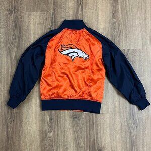 Reebok NFL Denver Broncos Satin Embroidered Football Jacket Sz M 10-12